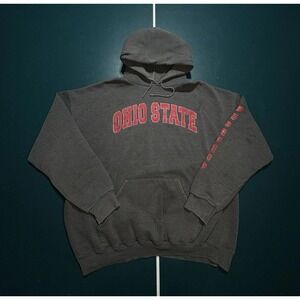 Vintage Ohio State Buckeyes Hoodie Sweatshirt Men's XL Faded Gray Spell Out 90s